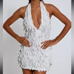 Lace Fringe Mini Dress